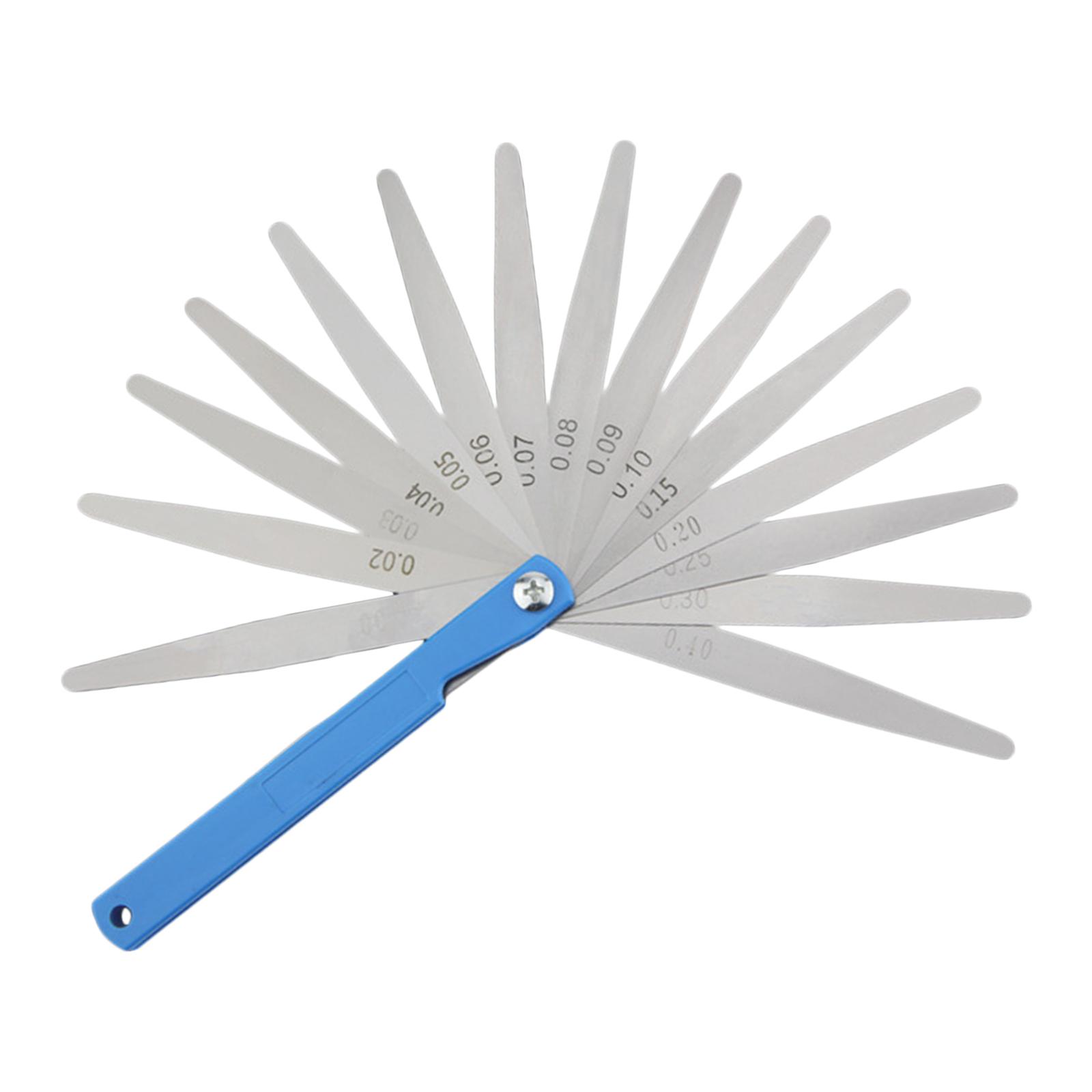 Magideal - Medidor De Espesores De Alta Precisión Que Mide El Ancho Del Espacio/Espesor Métrico De Acero Inoxidable 0,02-1Mm 17 Hojas Herramienta De Regla De