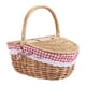thumbnail image 2 of Cesto de almacenamiento de cesta de picnic de mimbre, con asa de tapa Contenedor de comida pastoral para picnic de vacaciones al aire libre, 2 of 5