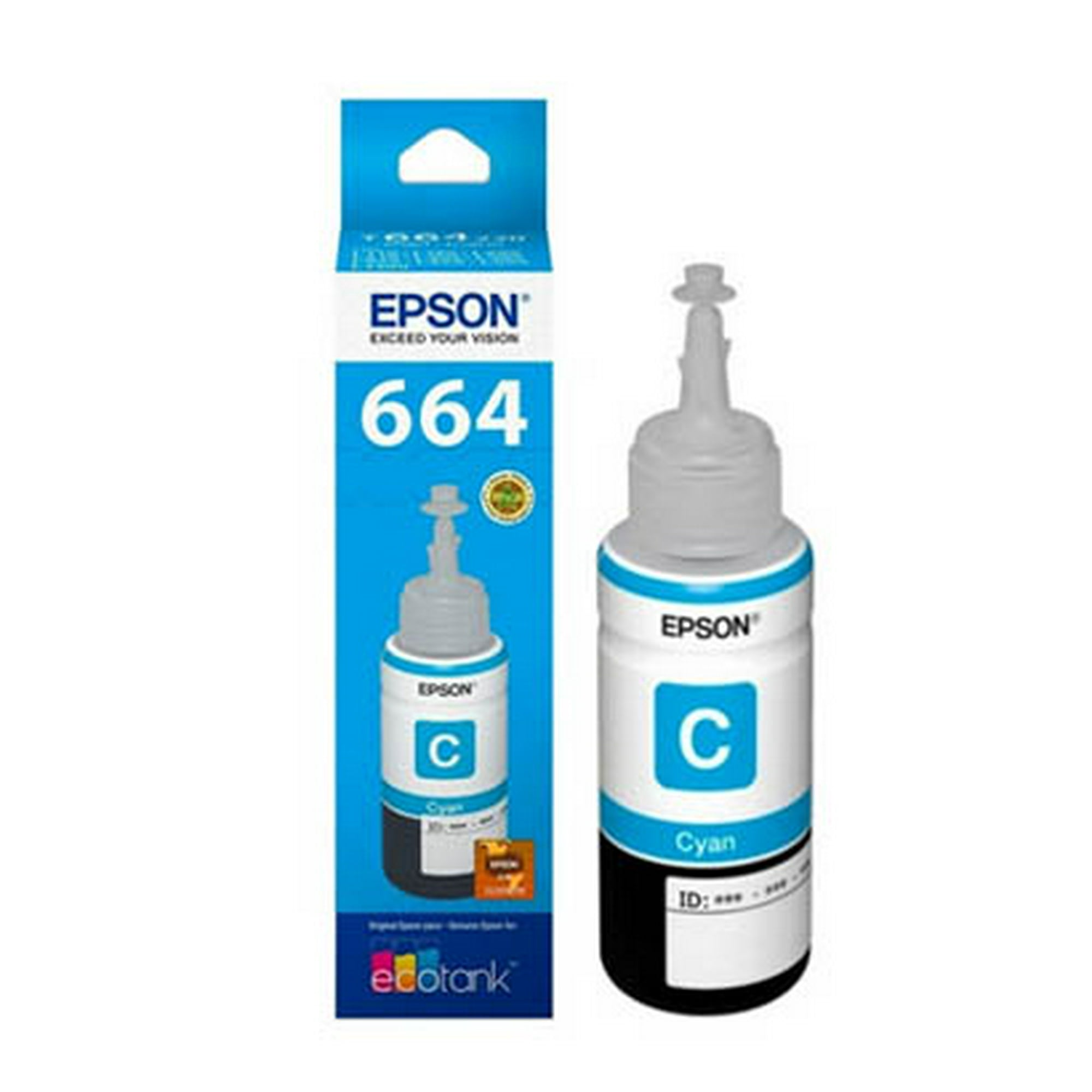 Botella De Tinta Original Epson T664 Cian