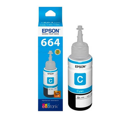 Botella De Tinta Original Epson T664 Cian