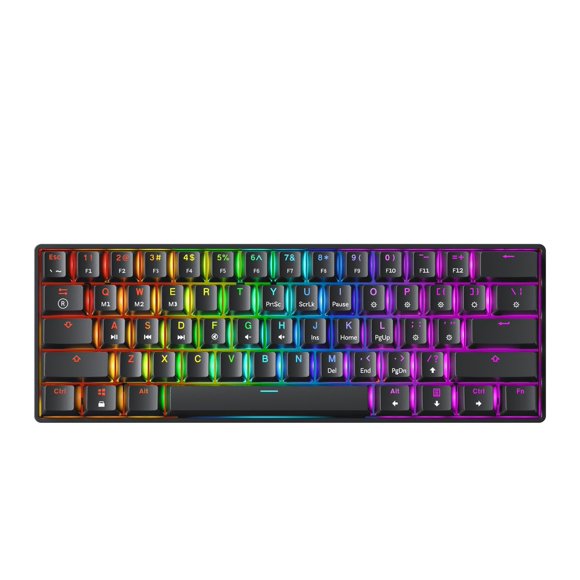 Teclado Mecánico De 61 Teclas Rgb Con Cable Switches Marrones