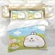 thumbnail image 5 of Molang Conjunto de sábanas temático, trío de piezas, cómodo y amigable con la piel, diseño único, regalo de decoración para el hogar para familiares, amigos y fans,173X218cm, 5 of 6
