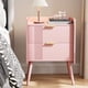 thumbnail image 1 of Mesa de noche moderna Aenuert con 2 cajones de almacenamiento, pequeña mesa de noche, mesa lateral de madera para sofá para dormitorio, estudio y espacios pequeños (Rosa), 1 of 9