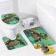 thumbnail image 4 of Bebé tortuga-theme 4-Piece Shower Curtain Set with Rugs, Waterproof Bathroom Decor Set Includes Bath Mat, U-Shaped Rug, Toilet Lid Cover and Curtain with Hooks, 4 of 6