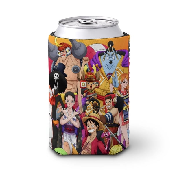Hombre de Goma Pirata de Sombrero de Paja Funda enfriadora de latas, aislante de bebidas para mantener frías o calientes, funda térmica plegable para latas, portabebidas reutilizable