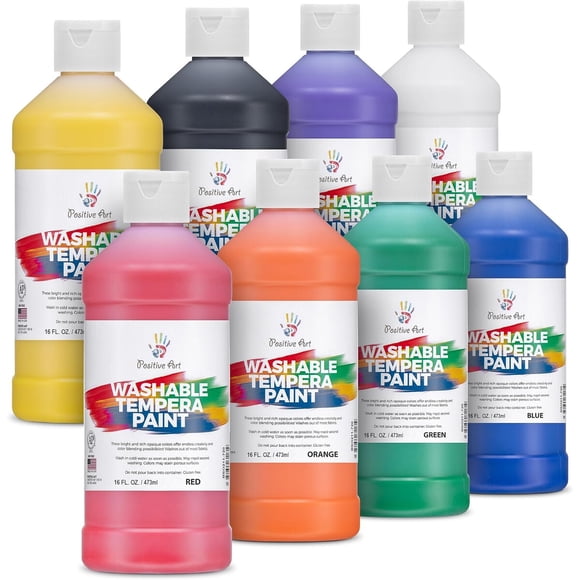 Pintura Témpera Lavable Positive Art 473 ml 8 Colores