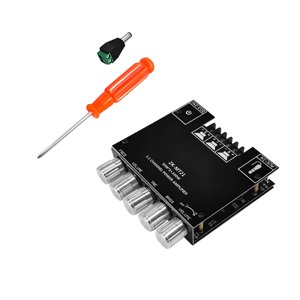 Magideal - Placa Amplificadora De Potencia Con Subwoofer 2.1 Canales 50W × 2 + 100W, Módulo Amplificador De Potencia De Audio 12V-24V Con Control De Graves Y , Zk-Mt21