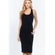 thumbnail image 1 of Saronite Vestido Midi Ajustado con Espalda Nadadora y sin Mangas Basics, Negro (para Mujer), 1 of 4