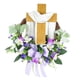thumbnail image 5 of Corona De Cruz De Pascua De 40 Cm Con Un Lazo A Rayas Para Puerta Delantera Exterior Interior, 5 of 5