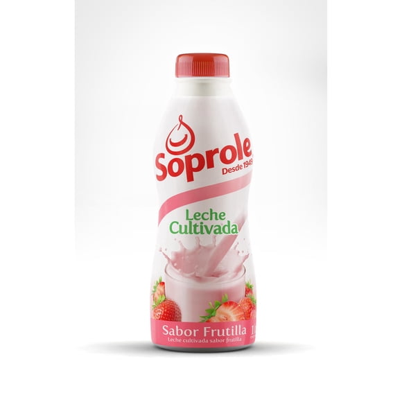 Leche Cultivada Sabor Frutilla Botella, 1 L