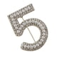 thumbnail image 2 of Moda Mujer Cristal Rhinestone Perla Número 5 Broche Pin Joyería Plata, 2 of 3