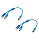 thumbnail image 3 of Unique Bargains Cable Divisor de Audio RCA Hembra a Macho, 30cm, Paquete de 2, Azul, 3 of 4