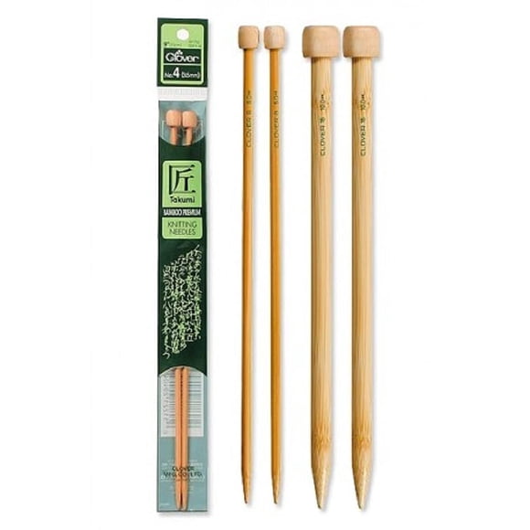 Agujas de Tejer Clover Takumi Punta Simple 23 cm Talle 3