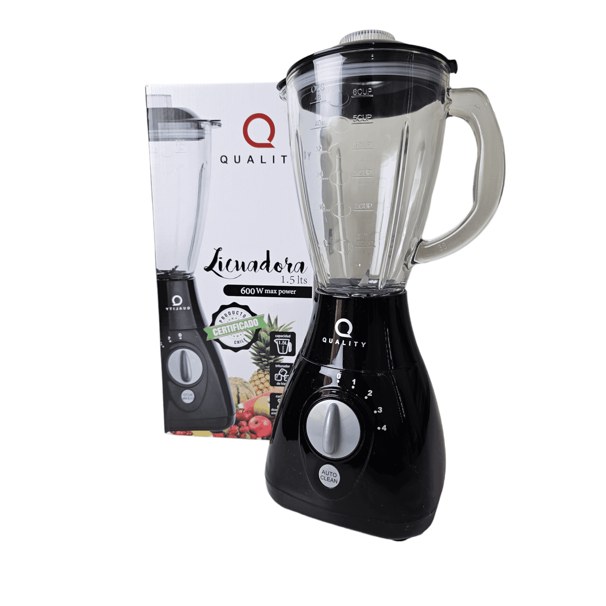 Qualityhome - Licuadora Jarra De Vidrio Quality 1.5 Litros