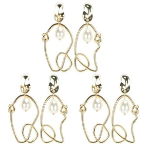 3 Pares De Pendientes Con Forma Geométrica Irregular, Línea Anudada, Combinables, Modernos Y Colgantes