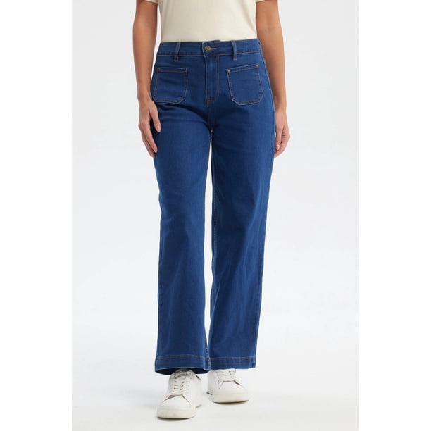 Jeans Mujer Clásico Calce Recto Azul - ll