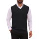 thumbnail image 1 of INSPIRE CHIC Chaleco de Punto para Hombre, Top de Capas, Suéter sin Mangas, Pulóver M Negro, 1 of 5
