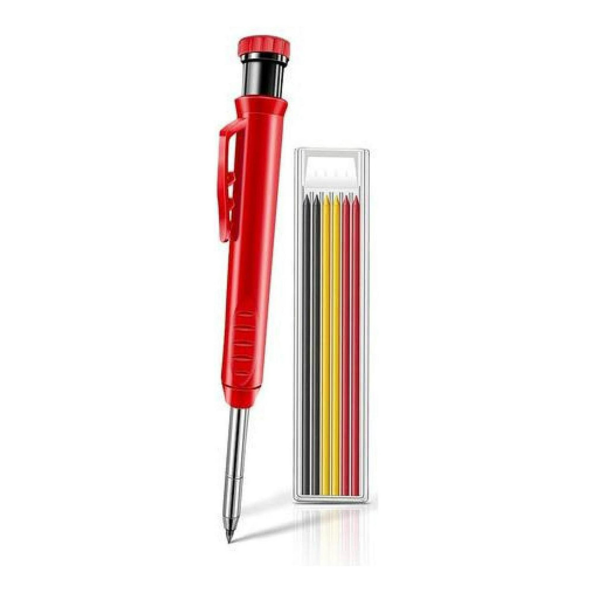 Genérica - Lápiz Carpintero Profesional 6 Minas Marcador Solido Plomo