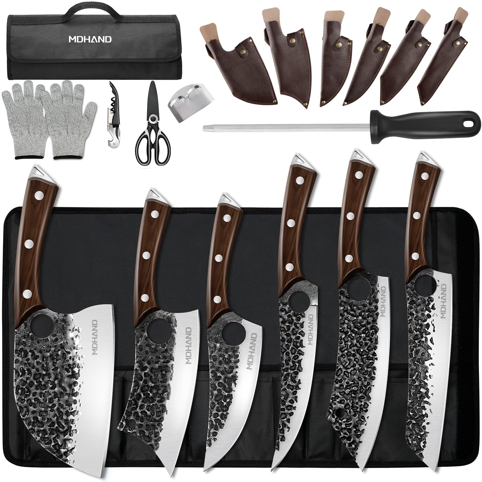 Set De Cuchillos Mdhand 18 Piezas – Chef Serbio, Carnicero Y Regalo