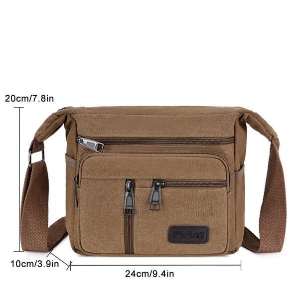 Upgrade Your Everyday Style with Our Men's Canvas Shoulder and Messenger Bag - Large Volume, Multi-layer Pocket Opening, Perfect for Tool Kit and Backpack Use