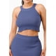 thumbnail image 2 of Saronite Conjunto de Dos Piezas de Camiseta sin Mangas con Cuello Halter y Minifalda Ajustada, Azul Vaquero (para Mujer), 2 of 5