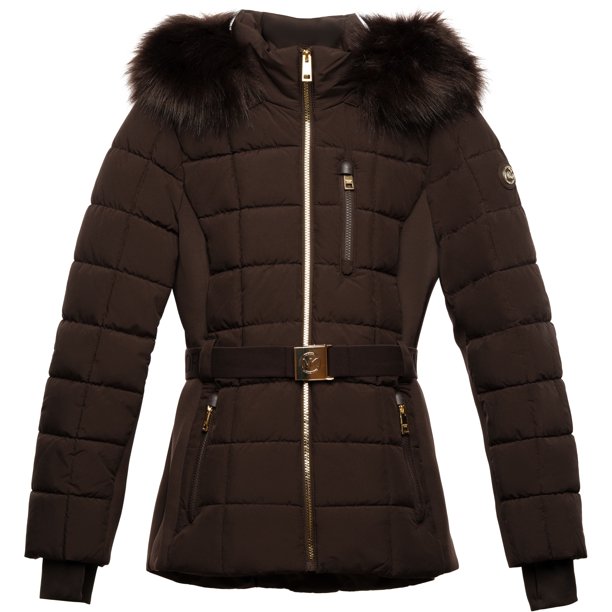 Chaqueta Mixta Activa Con Cinturón Chocolate Xxxl Mujer
