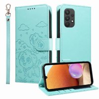 Funda Billetera Foxdock Compatible Con Samsung Galaxy M32 5G, Diseño Perrito Tierno, Ranuras Para Tarjetas Y Soporte Plegable