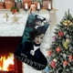 thumbnail image 1 of Bruja Cruella Tema: Calcetines de Navidad, fino lino blanco para colgar en escaleras y chimenea, decoración navideña para el hogar, regalo de Navidad.54cm×38cm, 1 of 5
