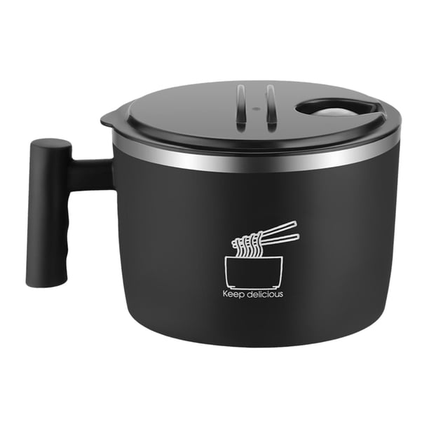 Tazón de Ramen, cuencos para Fideos instantáneos, utensilios de cocina, cuenco portátil de 900ml para servir ensalada, tazón de sopa Udon, contenedor , negro