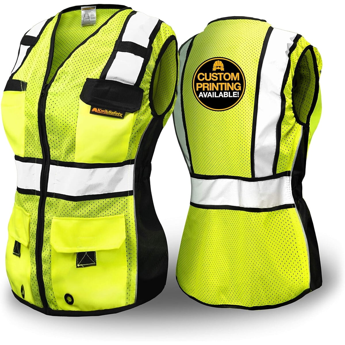Chaleco Seguridad Mujer Kwiksafety Roadboss Reflectante 10 Bolsillos
