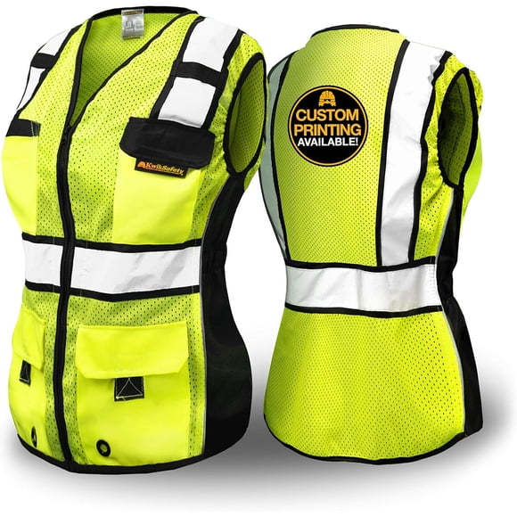 Chaleco Seguridad Mujer KwikSafety RoadBOSS Reflectante 10 Bolsillos