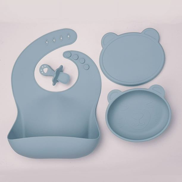 Make Mealtime Easier with this Baby Silicone Bib Spoon Suction Bowl Set!