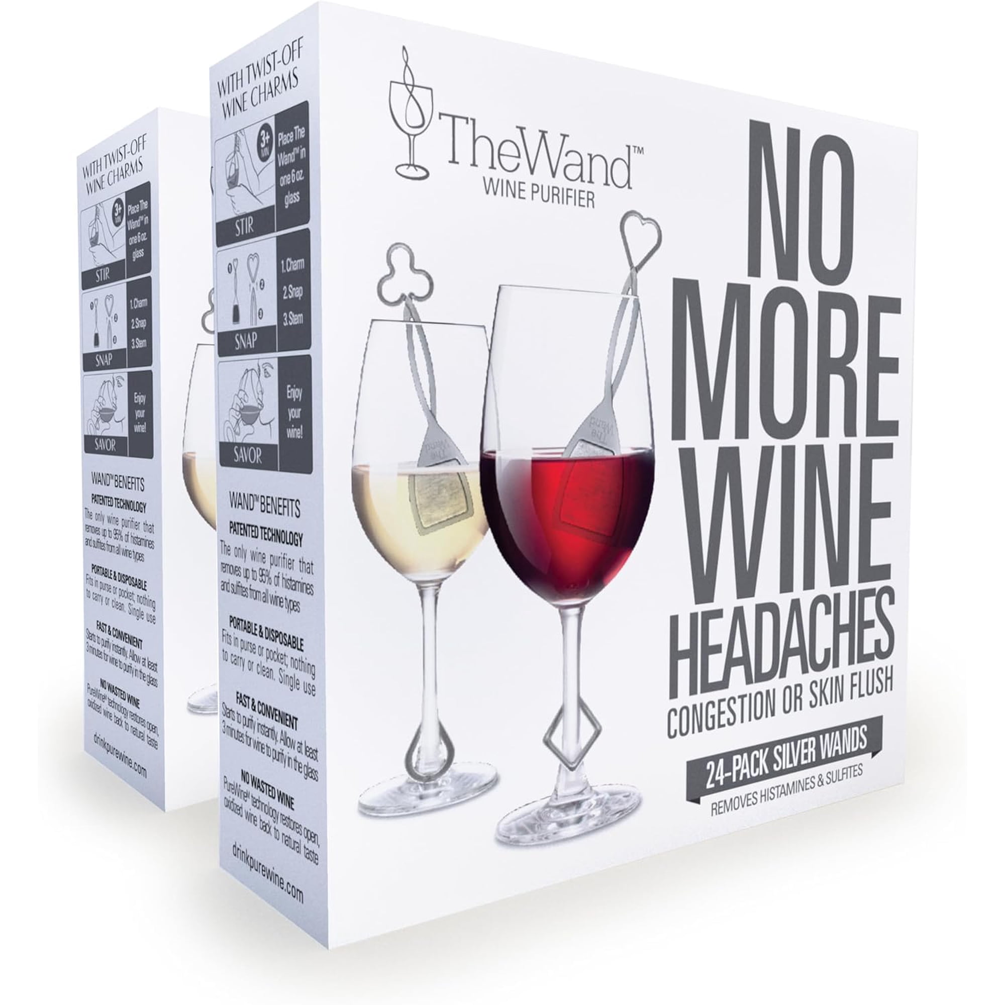 Purificador De Vino Purewine Wine Wine Wine Wine Wines Purifier, Paquete De 48