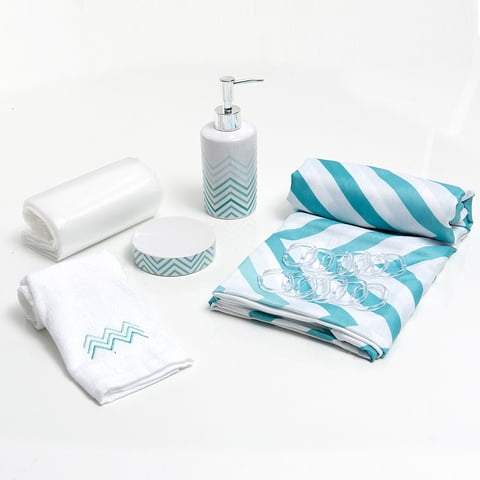 Mashini - Set Cortina Baño 6 Pzas Caja Huasco