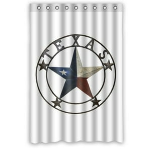 Pinghai - Cortina De Ducha Con Diseño De Estrella Del Oeste De Texas, Juego De Cortinas De Baño Con Ganchos, Tamaño 48 X 72 Pulgadas