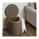 thumbnail image 3 of Cesto Canasto Ropa Sucia Plegable Borde Madera Con Tapa Redonda Gris, 3 of 3