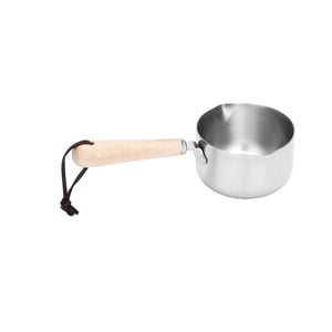 Bothyi - Olla De Sopa De Acero Inoxidable, Olla De Desayuno Para Bebés Para Cocina De Inducción De Viaje Rv, Mango De Madera S