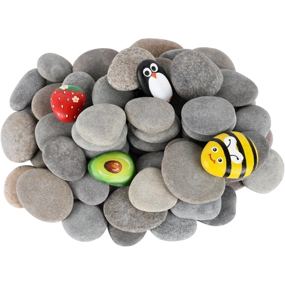 Rocas para pintar Simetufy, 60 piezas, 23 in (58 cm), lisas