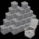 thumbnail image 1 of JAPCHET 72 piezas de contenedores plásticos para cuentas, organizadores transparentes pequeños con tapa, cajas de exhibición cuadradas transparentes para cuentas, botones y dulces, 5,6 x 5,6 x 5,8 cm, 1 of 7
