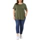 thumbnail image 2 of GRACIA Y GRANDEZA Camiseta de Pascua para Mujer Talla Grande Verano Manga Corta Cuello Redondo Dobladillo con Abertura Lateral Tallas Grandes 1X Verde Militar, 2 of 6