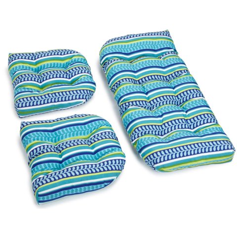 Juego De Cojines Blazing Needles, Sofá Con Espalda Redondeada Para Exteriores, 3 Piezas