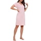 thumbnail image 2 of INSPIRE CHIC Camisón de Mujer Modal Vestido de Noche Elástico Cuello en V Mangas Cortas Suave Ligero Cintura Plisada Ropa de Casa M Rosa, 2 of 6