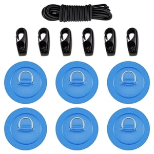 Ioensy - Bungee Deck Kit D Rings Pad Patch Para Kayak Canoa Bote Inflable Pesca Azul