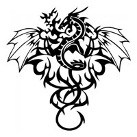 Rienda Libre Graphics - Decomural Tribal Dragon Winged Monster Ws-18065