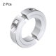 thumbnail image 3 of 2 Paquetes de Collar de Eje de Abrazadera Doble Dividida 1-1/4" de Diámetro Interior, Collar de Abrazadera de Dos Piezas, 2-1/16" de Diámetro Exterior, 1/2" de Espesor, Aluminio, 3 of 6