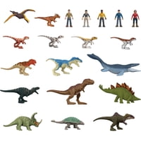 Mattel - Figuras Miniaturas Jurassic World Teoría Del Caos 20 Dinos Y Humanos
