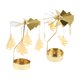 thumbnail image 3 of 2pcs Decoración Navide?a Vela Giratoria Tenedor De Luz De Té Candelabro Dorado, 3 of 5