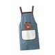 thumbnail image 3 of Delantal De Cocina Para Mujer Con Bolsillos Delantal De Peluquería Para Granja Hornear Café Azul, 3 of 3