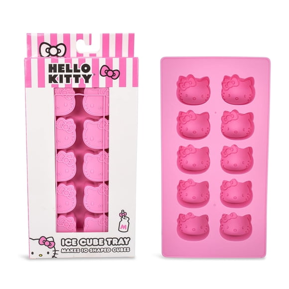 Bandeja para cubitos de hielo Sanrio Hello Kitty de silicona rosa, 10 cubos