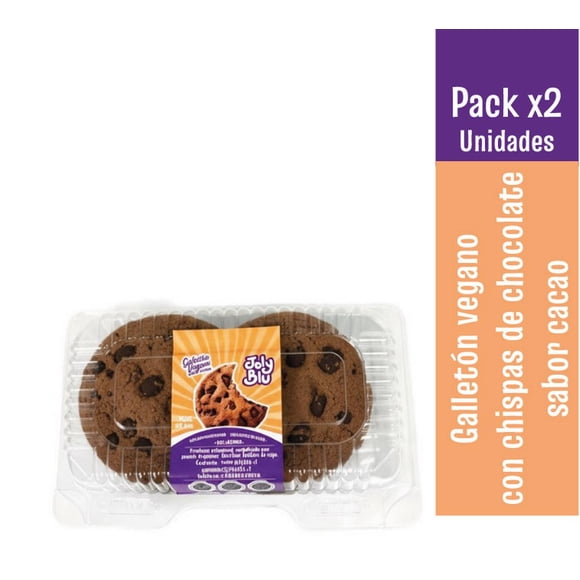 Pack x2 Galletón vegano con chispas de chocolate sabor cacao